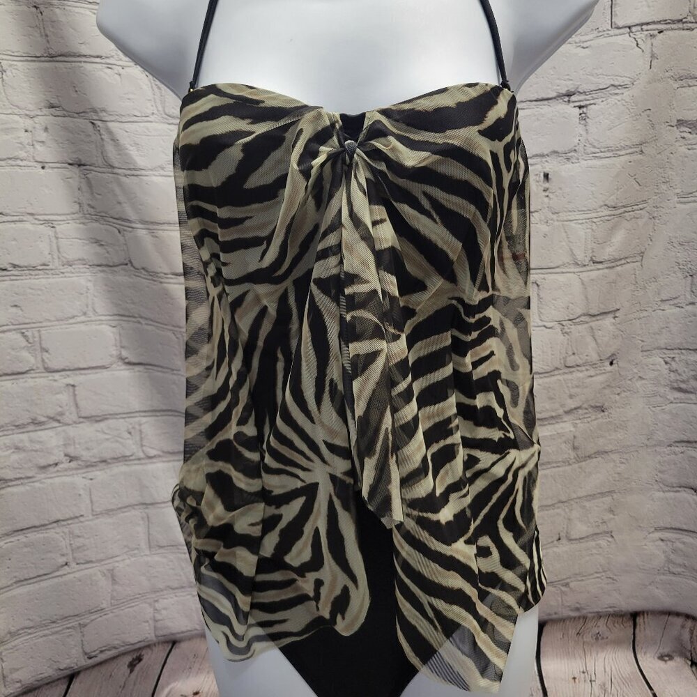 Lauren Ralph Lauren Zebra Print Flyaway One Piece